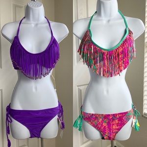 2 set Bikinis, 2 top, 2 bottom, Size XL, Raisins